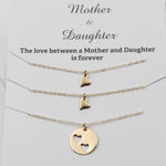 14K Solid Gold Mother Daughter Necklace Set – 1, 2 or 3 Daughters - Sash Jewelry