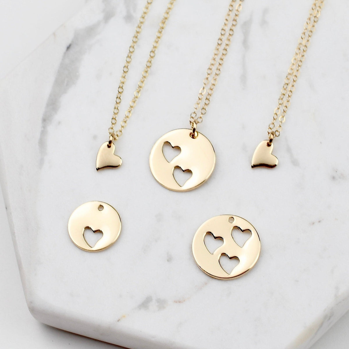 14K Solid Gold Mother Daughter Necklace Set – 1, 2 or 3 Daughters - Sash Jewelry