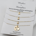 14K Solid Gold Mother Daughter Necklace Set – 1, 2 or 3 Daughters - Sash Jewelry