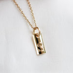 14K Solid Gold Personalized Initial Bar Necklace - Sash Jewelry