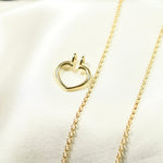 14K Solid Gold Ring Holder Necklace – Heart Ring Keeper Pendant - Sash Jewelry