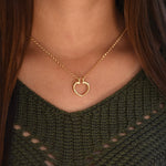 14K Solid Gold Ring Holder Necklace – Heart Ring Keeper Pendant - Sash Jewelry