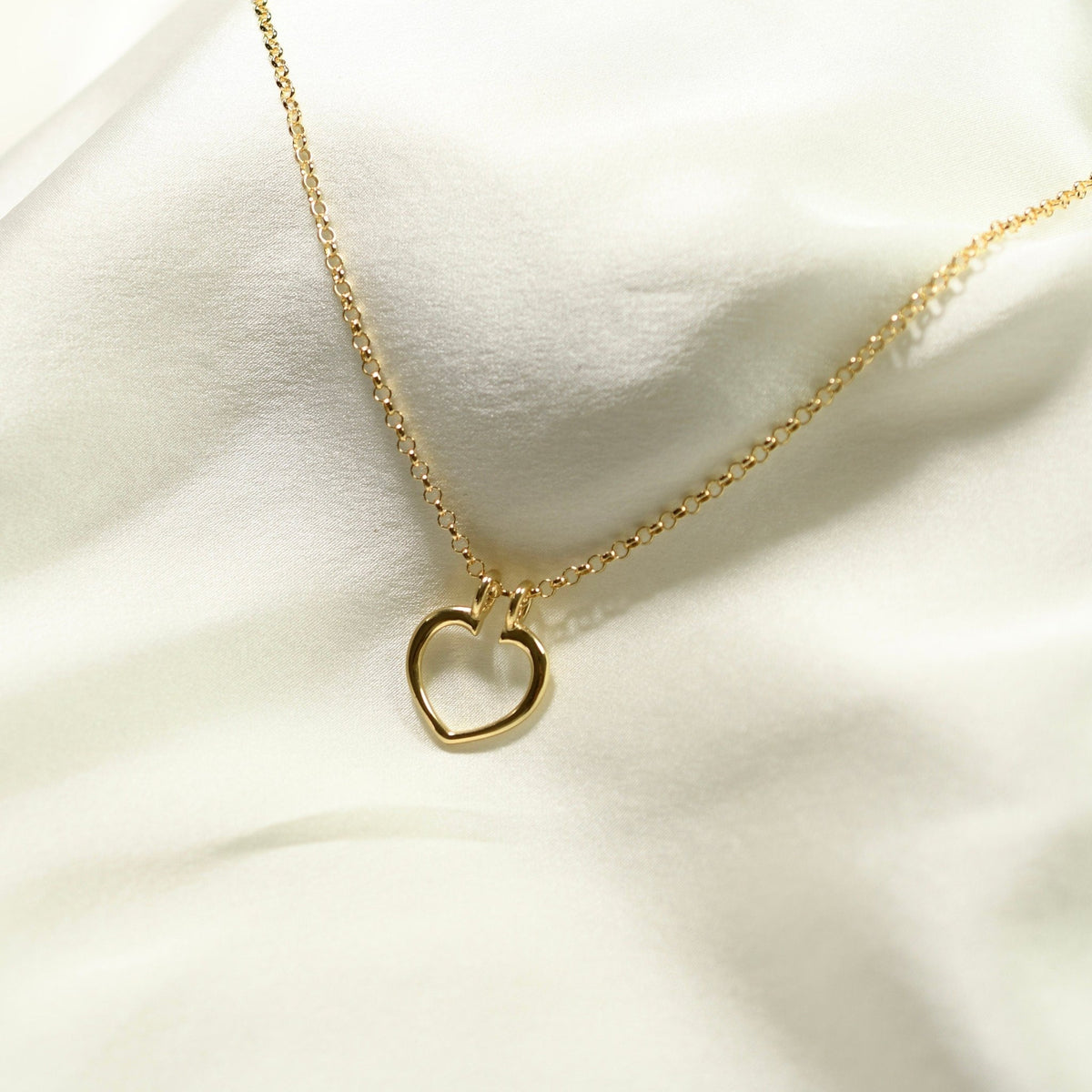 14K Solid Gold Ring Holder Necklace – Heart Ring Keeper Pendant - Sash Jewelry