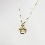 14K Solid Gold Sand Dollar Necklace — Tiny Sand Dollar Pendant - Sash Jewelry