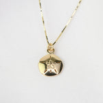 14K Solid Gold Sand Dollar Necklace — Tiny Sand Dollar Pendant - Sash Jewelry