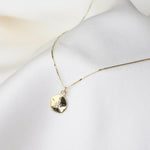 14K Solid Gold Sand Dollar Necklace — Tiny Sand Dollar Pendant - Sash Jewelry