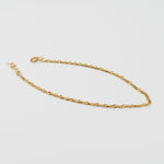 14K Solid Gold Singapore Chain Bracelet – 1.8mm Dainty Adjustable Bracelet - Sash Jewelry