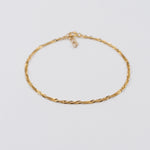 14K Solid Gold Singapore Chain Bracelet – 1.8mm Dainty Adjustable Bracelet - Sash Jewelry