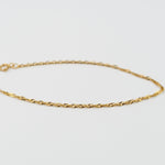 14K Solid Gold Singapore Chain Bracelet – 1.8mm Dainty Adjustable Bracelet - Sash Jewelry