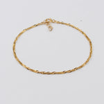 14K Solid Gold Singapore Chain Bracelet – 1.8mm Dainty Adjustable Bracelet - Sash Jewelry