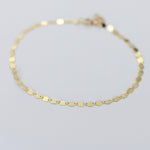14K Solid Gold Sparkle Anklet – Dainty Gold Chain Anklet with Extension - Sash Jewelry
