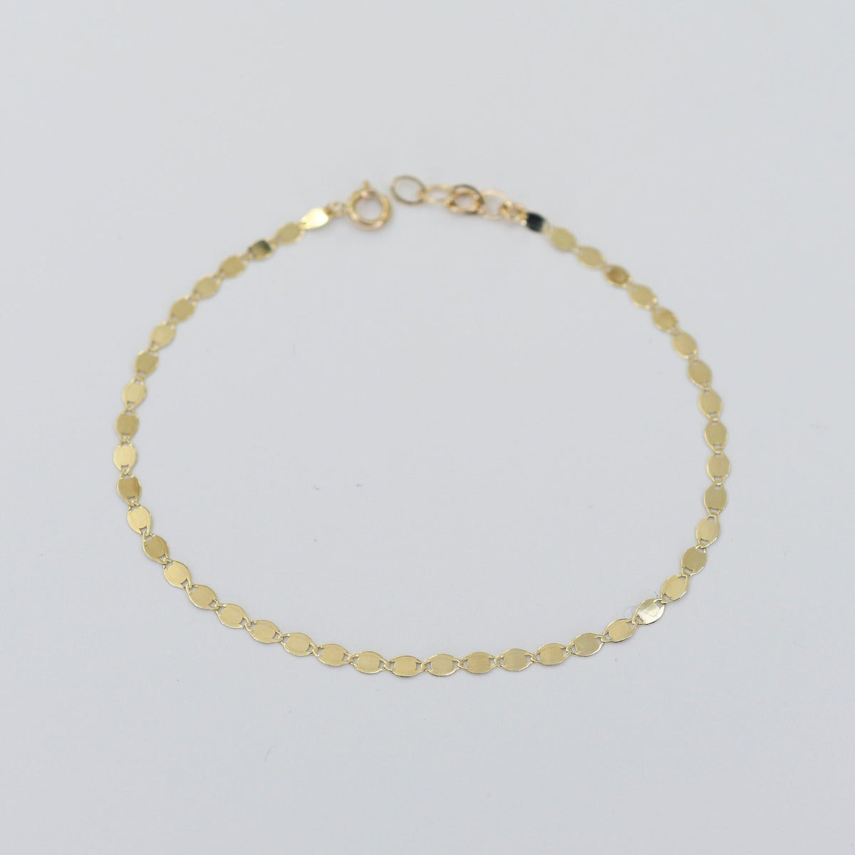 14K Solid Gold Sparkle Anklet – Dainty Gold Chain Anklet with Extension - Sash Jewelry