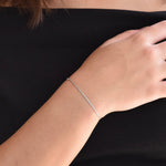 14K Solid Gold Sparkle Chain Bracelet | Dainty 1.5mm Gold Bracelet - Sash Jewelry