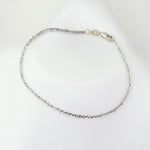 14K Solid Gold Sparkle Chain Bracelet | Dainty 1.5mm Gold Bracelet - Sash Jewelry