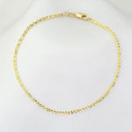 14K Solid Gold Sparkle Chain Bracelet | Dainty 1.5mm Gold Bracelet - Sash Jewelry