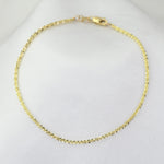14K Solid Gold Sparkle Chain Bracelet | Dainty 1.5mm Gold Bracelet - Sash Jewelry