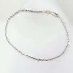 14K Solid Gold Sparkle Chain Bracelet | Dainty 1.5mm Gold Bracelet - Sash Jewelry