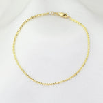 14K Solid Gold Sparkle Chain Bracelet | Dainty 1.5mm Gold Bracelet - Sash Jewelry