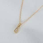 14K Solid Gold Teardrop Diamond Necklace - Sash Jewelry
