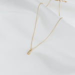 14K Solid Gold Teardrop Diamond Necklace - Sash Jewelry