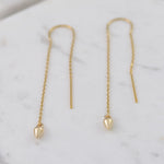 14K Solid Gold Threader Earrings - Sash Jewelry