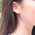 14K Solid Gold Threader Earrings - Box Chain & Bead Chain Earrings - Sash Jewelry
