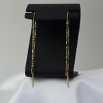 14K Solid Gold Threader Earrings - Box Chain & Bead Chain Earrings - Sash Jewelry