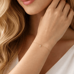 14K Solid Gold Tiny Diamond Bracelet – Delicate Gold Chain Bracelet - Sash Jewelry