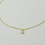 14K Solid Gold Tiny Diamond Bracelet – Delicate Gold Chain Bracelet - Sash Jewelry