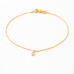 14K Solid Gold Tiny Diamond Bracelet – Delicate Gold Chain Bracelet - Sash Jewelry