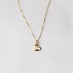 14K Solid Gold Tiny Heart Necklace - Sash Jewelry