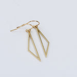 14K Solid Gold Triangle Earrings - Sash Jewelry