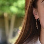 14K Solid Gold Triangle Earrings - Sash Jewelry