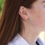 14K Solid Gold Triangle Earrings - Sash Jewelry