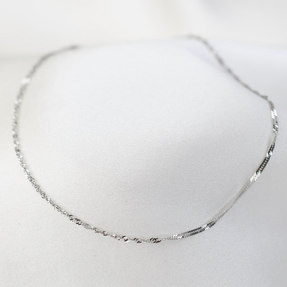 14K White Gold Anklet: Delicate Chain Ankle Bracelet - Sash Jewelry
