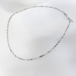 14K White Gold Anklet: Delicate Chain Ankle Bracelet - Sash Jewelry