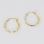 14K Yellow Gold Hoop Earrings – 17mm Small Classic Hoops - Sash Jewelry
