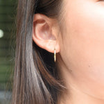 14K Yellow Gold Hoop Earrings – 17mm Small Classic Hoops - Sash Jewelry