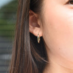 14K Yellow Gold Hoop Earrings – 17mm Small Classic Hoops - Sash Jewelry