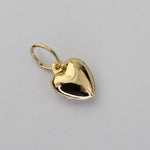 14K Yellow Gold Tiny Heart Charm – Dainty Hollow Heart Pendant - Sash Jewelry