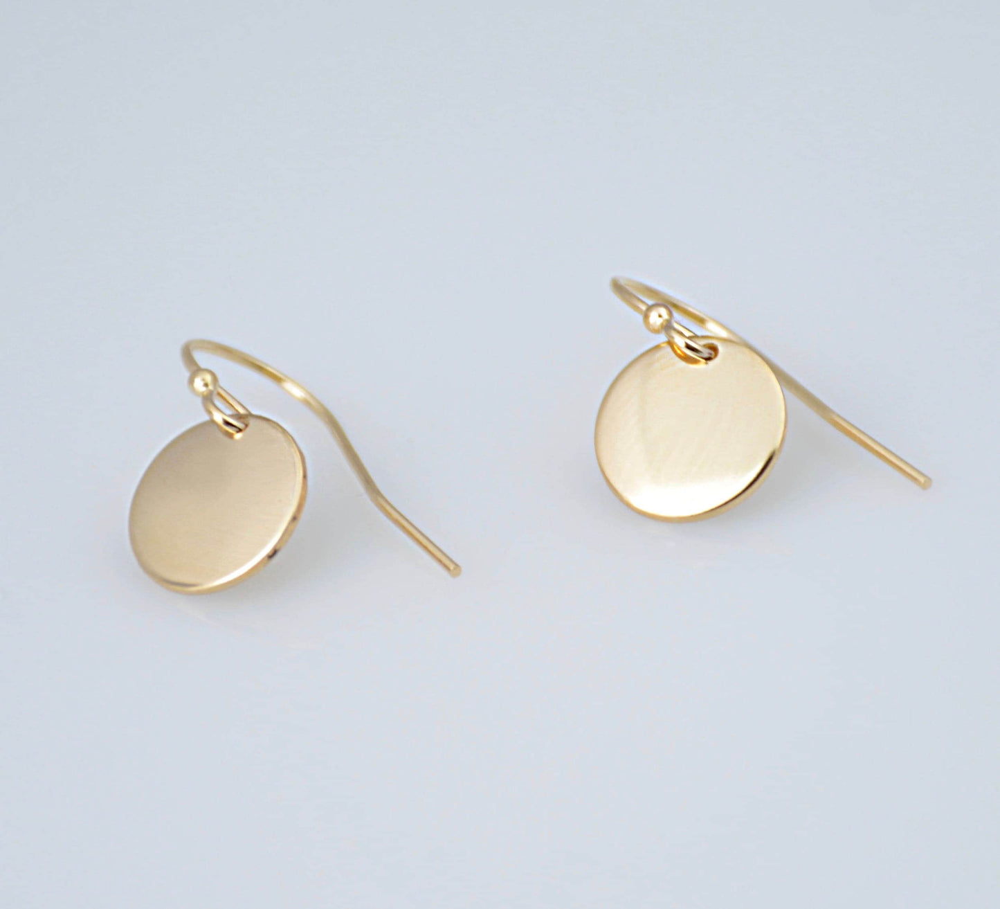 14K Gold Tiny Disc Earrings