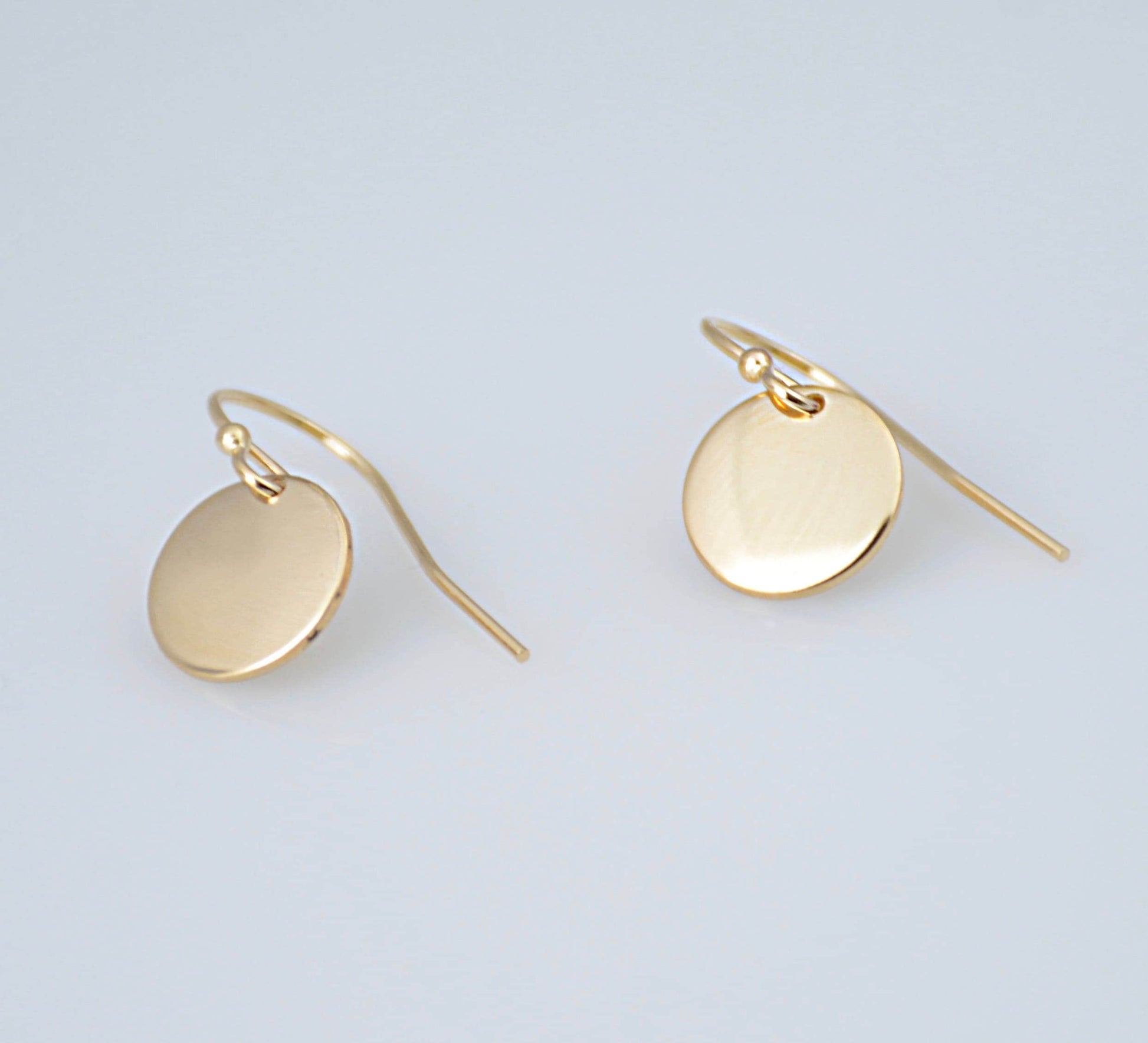 14K Gold Tiny Disc Earrings