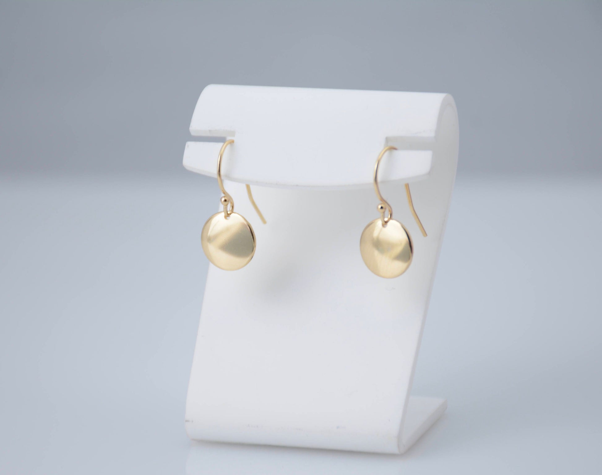 14K Gold Tiny Disc Earrings