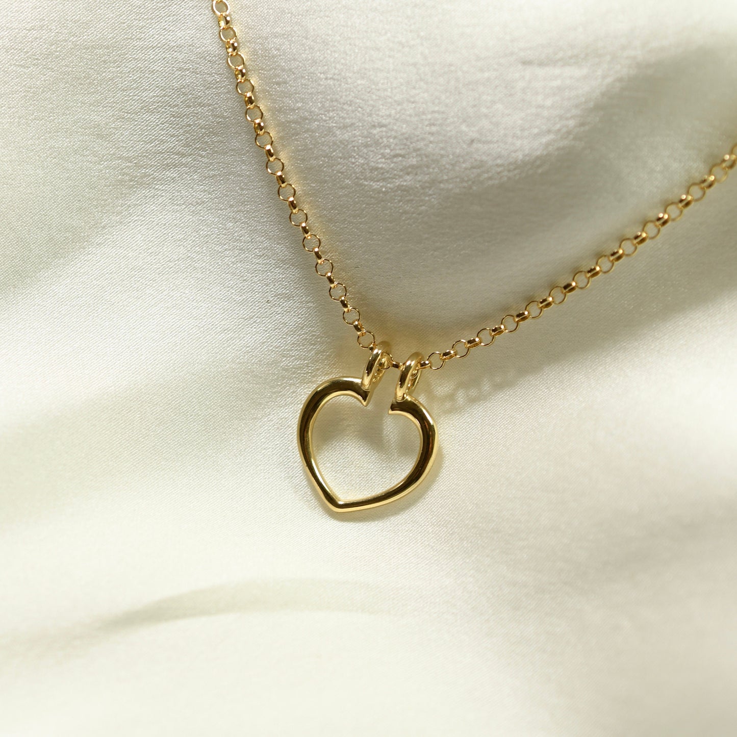 14K Gold Heart Ring Holder Necklace