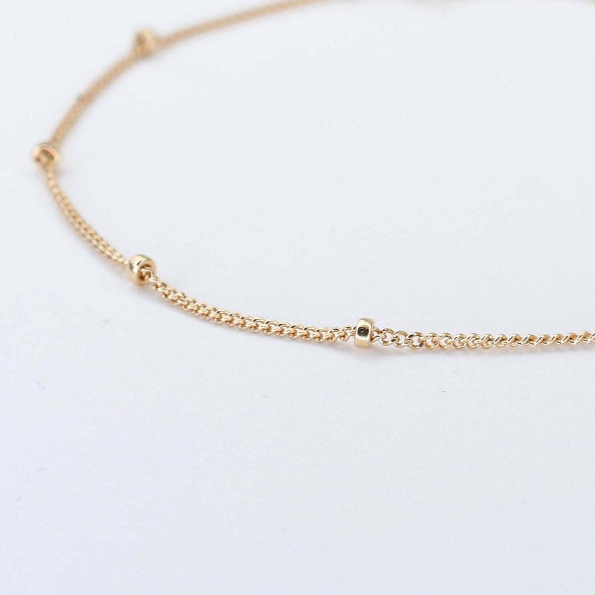 14K Gold Satellite Chain Anklet. 14K Gold Delicate Anklet - Sash Jewelry