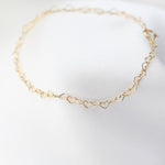 14K Gold Heart Chain Bracelet - Sash Jewelry