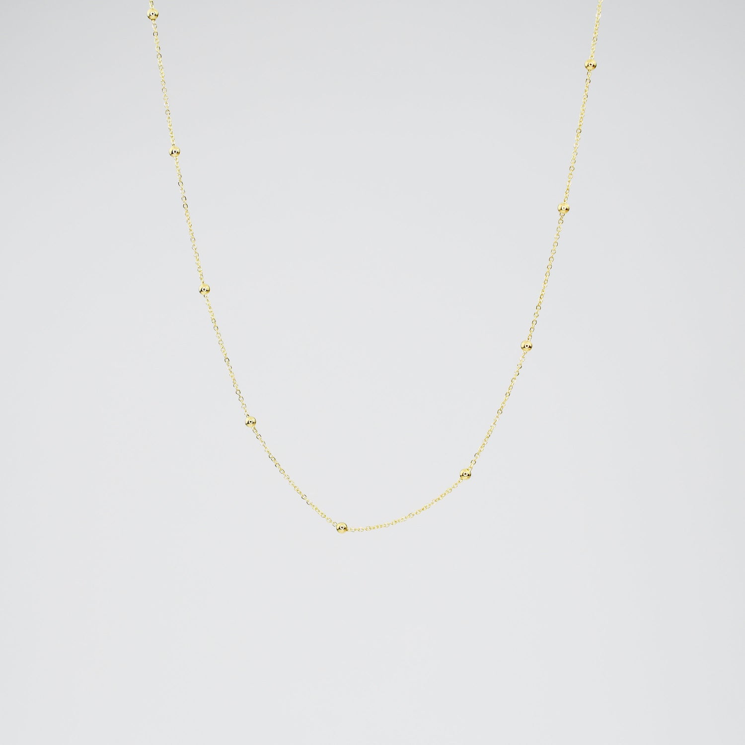 14K Gold Satellite Necklace, 14k Gold Satellite Choker - Sash Jewelry