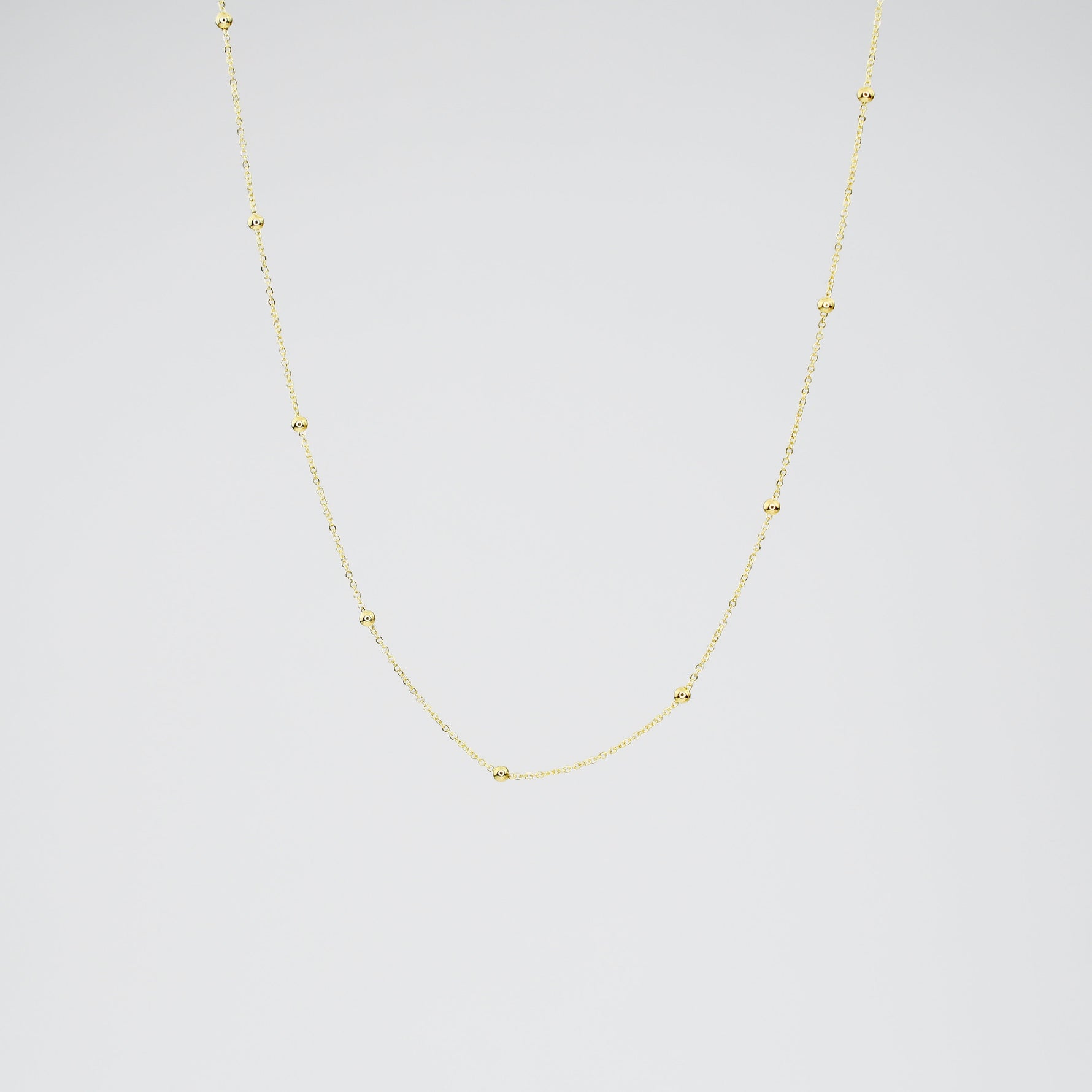 14K Gold Satellite Necklace, 14k Gold Satellite Choker - Sash Jewelry