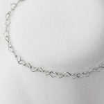 14k White Gold Heart Chain Bracelet - Sash Jewelry