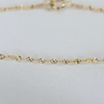 14K Gold Patterned Chain Anklet - Sash Jewelry